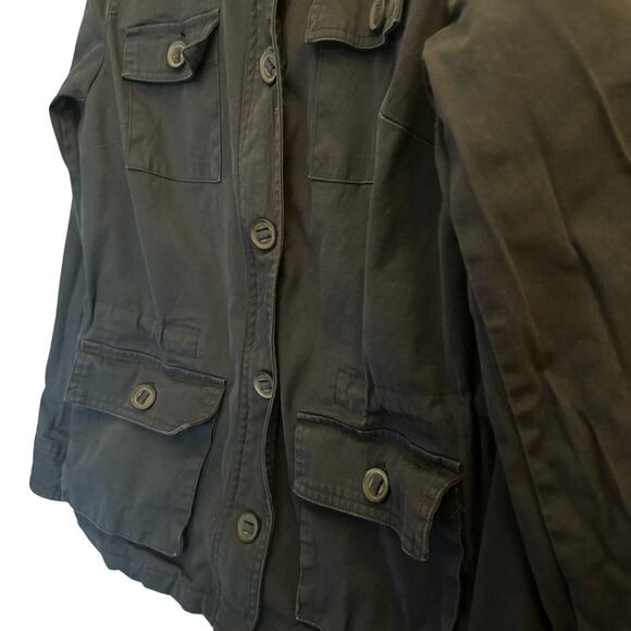 Charter Club Utility Jacket Womens M Blue Button Paisley Lined Classic - Picture 4 of 10